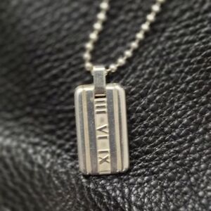 Silver Roman Numeral Pendant Necklace